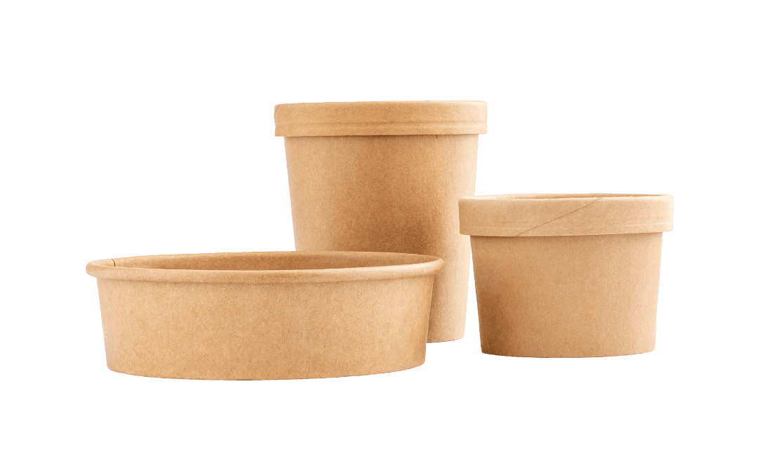Paper Food Container with Paper & Plastic Lid
